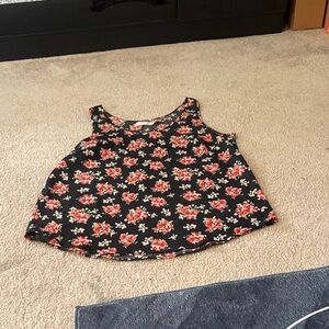 Faded Glory Black Floral Blouse